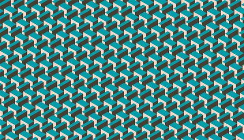 Seamless pattern isometric volumetric geometric shapes Stock Illustration
