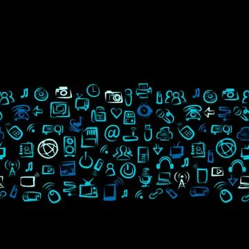 Seamless pattern with IT devices for your design Stock Illustration