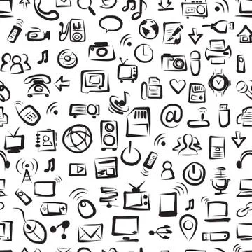 Seamless pattern with IT devices for your design イラスト素材