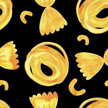 Seamless pattern with Italian pasta for the design of menus, wrapping paper. Illustrazione stock