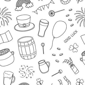 Seamless pattern with items for Saint patrick s day. Stock Illustration