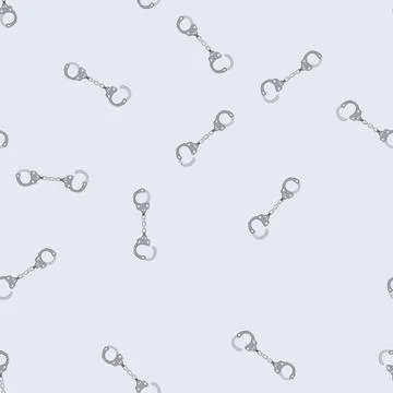 Seamless pattern jail handcuffs cartoon vector Stock Illustration