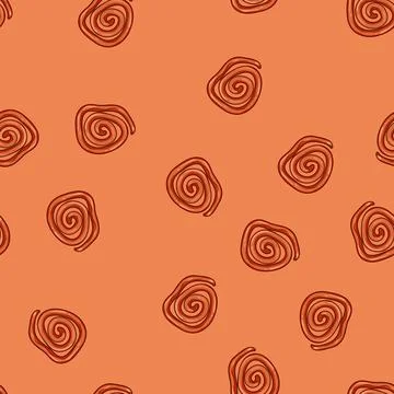 Seamless pattern Jalebi sweet spiral shape tradition food Stock Illustration