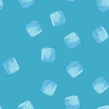Seamless pattern japan asian lantern cartoon vector Stock Illustration