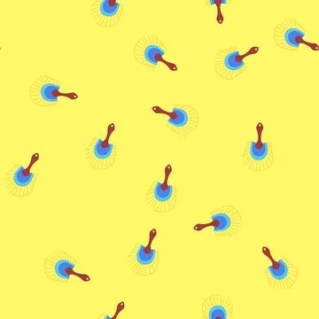 Seamless pattern japan hand fan cartoon vector Stock Illustration