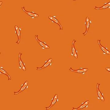 Seamless pattern japan koi fish carp cartoon vector Stock Illustration