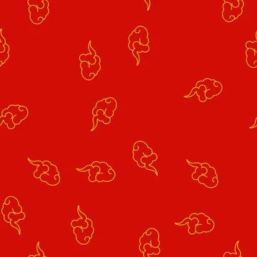 Seamless pattern japanese chinese cloud cartoon vector Stock Illustration