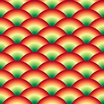 Seamless pattern with japanese red fish scales Stock Illustration