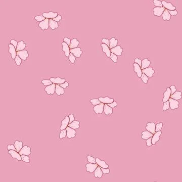 Seamless pattern japanese sakura cherry blossom cartoon vector Stock Illustration