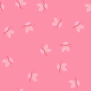 Seamless pattern japanese sakura cherry blossom cartoon vector Stock Illustration