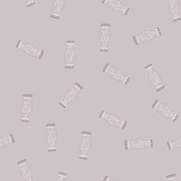 Seamless pattern jar antique vase cartoon vector Stock Illustration