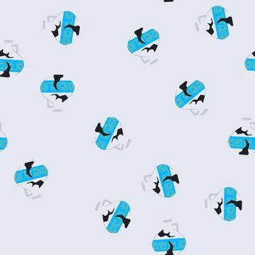 Seamless pattern jar broken antique pot cartoon vector Illustrazione stock