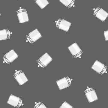 Seamless pattern jar glass container cartoon vector イラスト素材