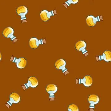 Seamless pattern jar potion bottle cartoon vector Stock Illustration