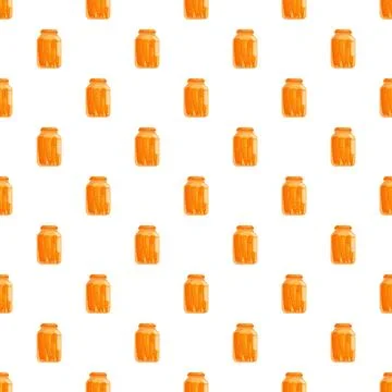 Seamless pattern with jars of pickled carrots Illustrazione stock
