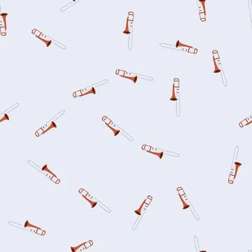 Seamless pattern jazz trombone cartoon vector 库存插图