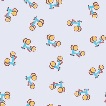Seamless pattern jeep ride on toy cartoon vector Illustrazione stock