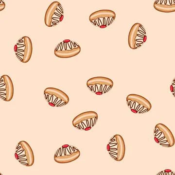 Seamless pattern jelly hanukkah doughnut cartoon vector 스톡 일러스트