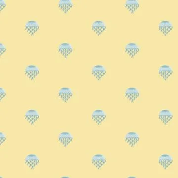 Seamless pattern with jellyfish. Stock Illustration