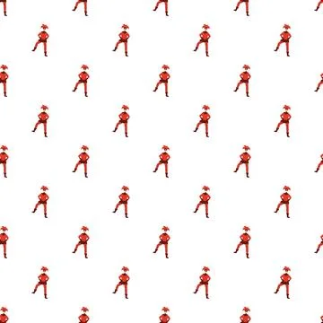 Seamless pattern with a jester performer wearing red costume Illustrazione stock