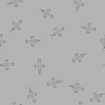 Seamless pattern jesus cross christian cartoon vector Illustrazione stock