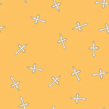 Seamless pattern jesus cross christian cartoon vector 스톡 일러스트