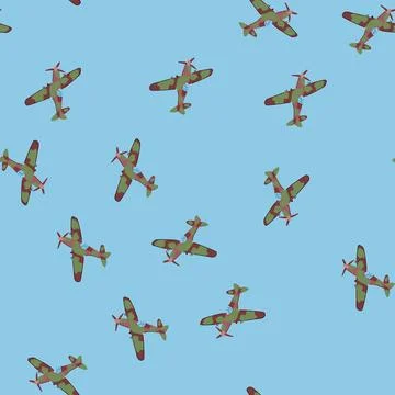 Seamless pattern jet plane toy cartoon vector Stock Illustration