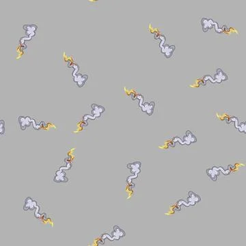 Seamless pattern jet rocket launch smoke cartoon vector イラスト素材