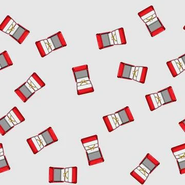 Seamless pattern jewelry proposal ring box cartoon vector Stock Illustration