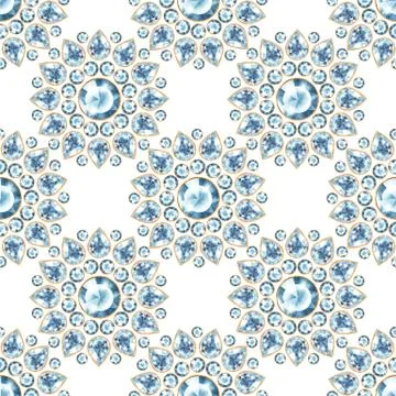 Seamless pattern with jewels 10 Illustrazione stock