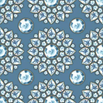 Seamless pattern with jewels 3 Stock Illustration