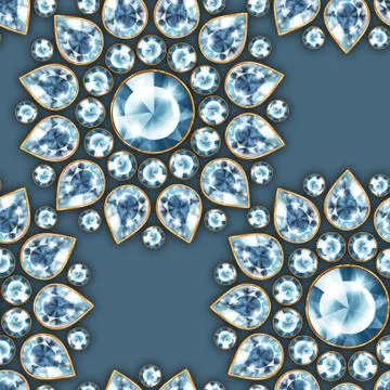 Seamless pattern with jewels Illustrazione stock