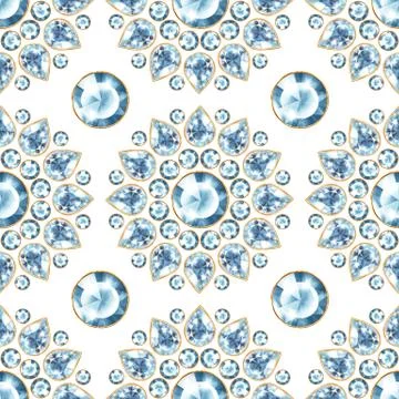 Seamless pattern with jewels Stock Illustration