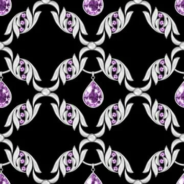 Seamless pattern with jewerly Stock Illustration