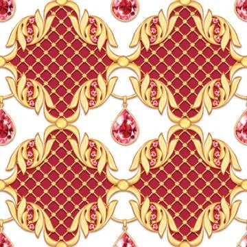 Seamless pattern with jewerly Stock Illustration