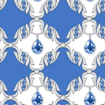 Seamless pattern with jewerly Stock Illustration