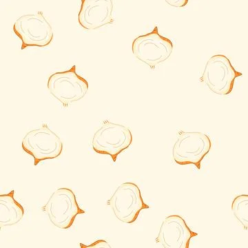 Seamless pattern jicama root vegetable showing white flesh and brown skin Stock Illustration