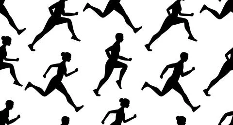 Seamless pattern with Jogging people Stock Illustration