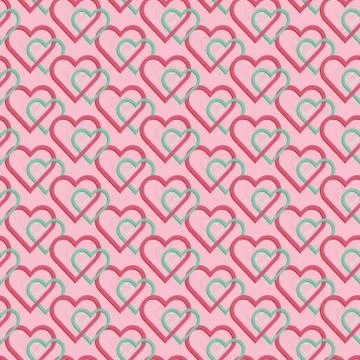 Seamless pattern of joint heart 库存插图