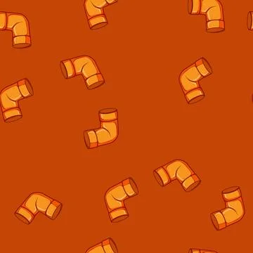 Seamless pattern joint pipe elbow cartoon vector Ilustração Stock