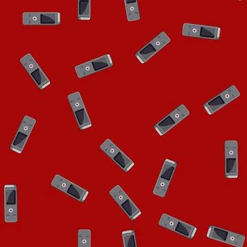Seamless pattern journalist dictaphone cartoon vector Stock Illustration