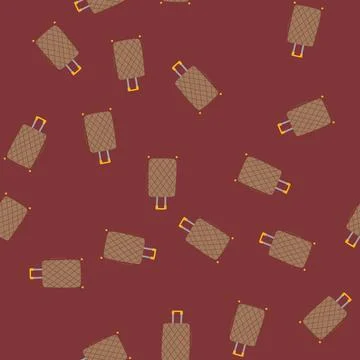 Seamless pattern journey luggage suitcase cartoon vector Stock Illustration