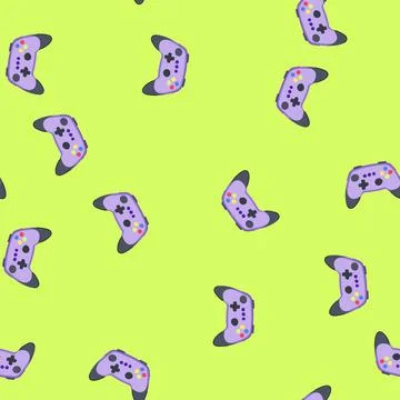 Seamless pattern joystick gamepad cartoon vector 库存插图
