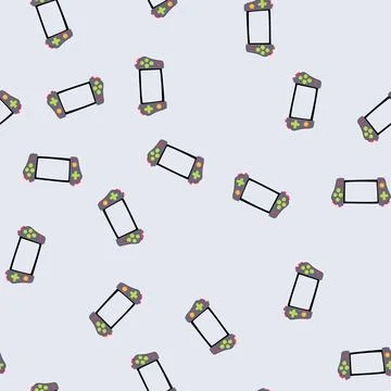 Seamless pattern joystick portable gaming device cartoon vector Stock Illustration