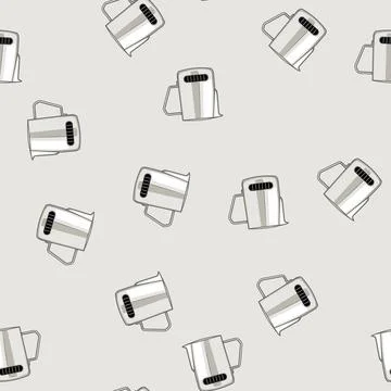 Seamless pattern jug milk frothing pitcher cartoon vector Illustration