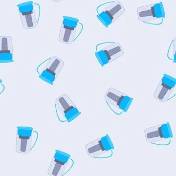 Seamless pattern jug water pitcher cartoon vector Stock Illustration
