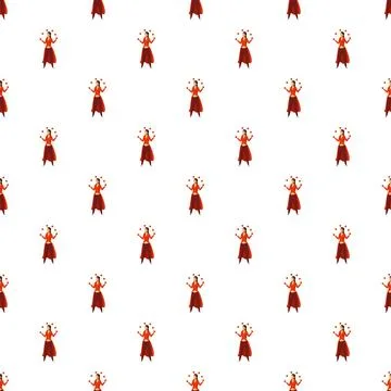 Seamless pattern with juggling woman performer Stock Illustration