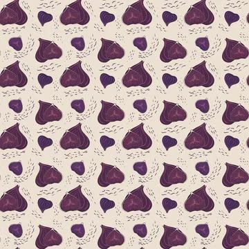 Seamless pattern of juicy figs. Suitable for printing on fabric, cafe menus Stock Illustration