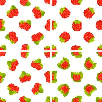 Seamless pattern with juicy raspberries creating a vibrant summer design Illustrazione stock