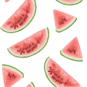 Seamless pattern with juicy watermelon Stock Illustration